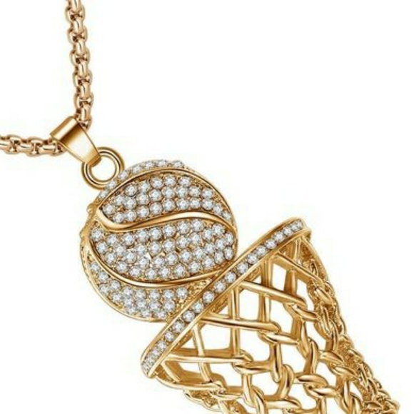 Men's Basketball Charm Necklace - Picture 2 of 5